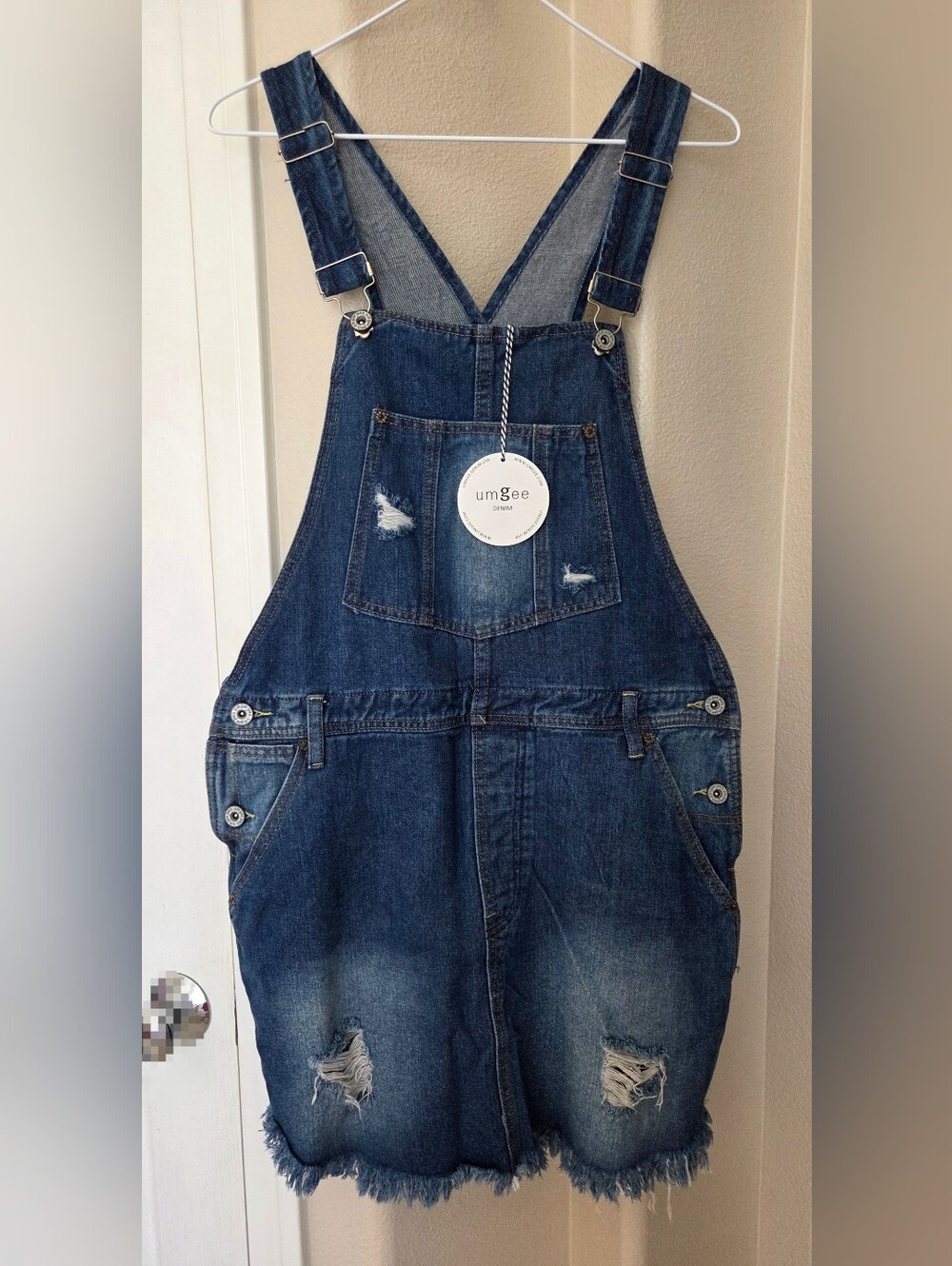 NWT Umgee Denim Overall Dress Size S/M/L